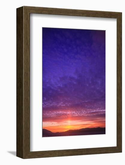 Vibrant summer sunset, Inside Passage North of Campbell River, Vancouver Island, Northern British C-Stuart Westmorland-Framed Photographic Print