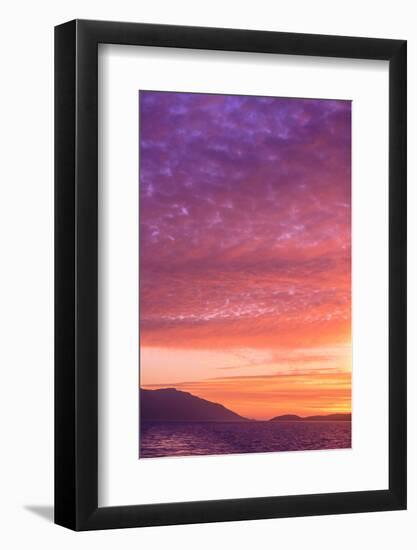 Vibrant Summer Sunset, Inside Passage North of Campbell River, Vancouver Island, Northern British C-Stuart Westmorland-Framed Photographic Print