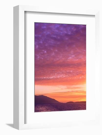 Vibrant Summer Sunset, Inside Passage North of Campbell River, Vancouver Island, Northern British C-Stuart Westmorland-Framed Photographic Print