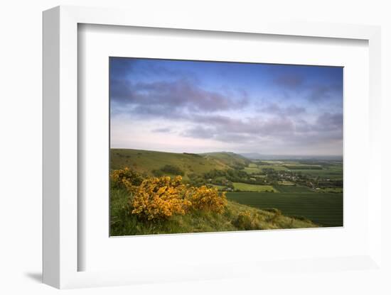 Vibrant Sunrise over Countryside Landscape-Veneratio-Framed Photographic Print