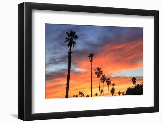 Vibrant sunset, Pacific Beach, San Diego, California, USA-Stuart Westmorland-Framed Photographic Print