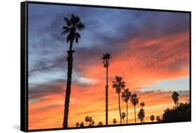 Vibrant sunset, Pacific Beach, San Diego, California, USA-Stuart Westmorland-Framed Stretched Canvas