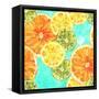 Vibrant Watercolour Lemons, Oranges, and Limes-Plateresca-Framed Stretched Canvas