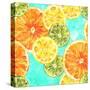 Vibrant Watercolour Lemons, Oranges, and Limes-Plateresca-Stretched Canvas