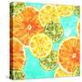 Vibrant Watercolour Lemons, Oranges, and Limes-Plateresca-Stretched Canvas