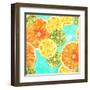 Vibrant Watercolour Lemons, Oranges, and Limes-Plateresca-Framed Art Print