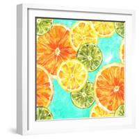 Vibrant Watercolour Lemons, Oranges, and Limes-Plateresca-Framed Art Print