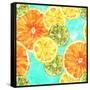 Vibrant Watercolour Lemons, Oranges, and Limes-Plateresca-Framed Stretched Canvas