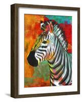 Vibrant Zebra-OnRei-Framed Art Print