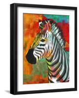 Vibrant Zebra-OnRei-Framed Art Print