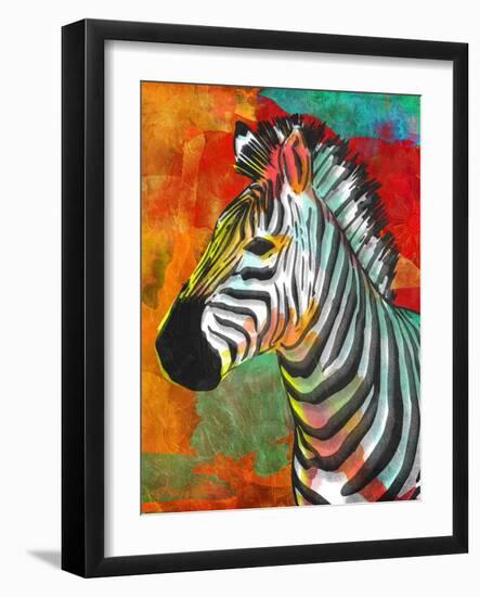 Vibrant Zebra-OnRei-Framed Art Print