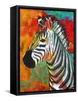 Vibrant Zebra-OnRei-Framed Stretched Canvas