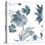 Vic Floral Indigo Mate-Jace Grey-Stretched Canvas