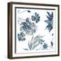 Vic Floral Indigo Mate-Jace Grey-Framed Art Print