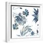 Vic Floral Indigo Mate-Jace Grey-Framed Art Print