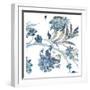 Vic Floral Indigo-Jace Grey-Framed Art Print