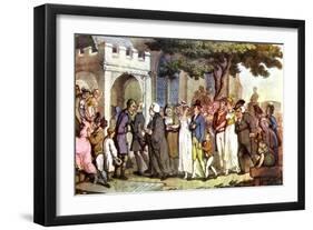 Vicar of Wakefield by Oliver Goldsmith-Thomas Rowlandson-Framed Giclee Print