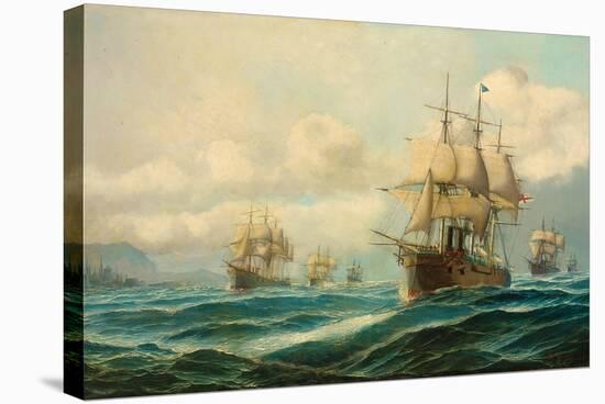 Vice-Admiral Phipps Hornby's Squadron Steaming Through the Dardanelles on Passage to…-David James-Stretched Canvas