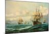 Vice-Admiral Phipps Hornby's Squadron Steaming Through the Dardanelles on Passage to…-David James-Mounted Giclee Print