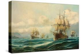 Vice-Admiral Phipps Hornby's Squadron Steaming Through the Dardanelles on Passage to…-David James-Stretched Canvas