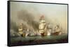 Vice Admiral Sir George Anson's (1697-1762) Victory Off Cape Finisterre, 1749-Samuel Scott-Framed Stretched Canvas
