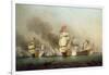 Vice Admiral Sir George Anson's (1697-1762) Victory Off Cape Finisterre, 1749-Samuel Scott-Framed Giclee Print