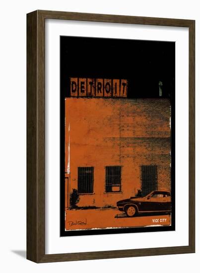 Vice City Detroit- Red-Pascal Normand-Framed Art Print