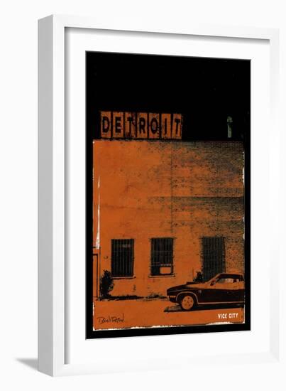 Vice City Detroit- Red-Pascal Normand-Framed Art Print