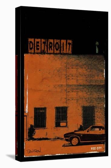 Vice City Detroit- Red-Pascal Normand-Stretched Canvas