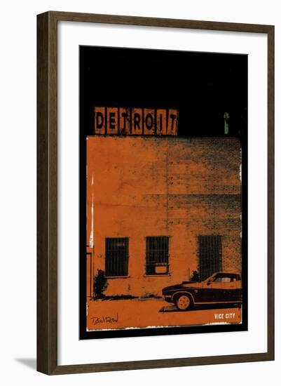 Vice City Detroit- Red-Pascal Normand-Framed Art Print