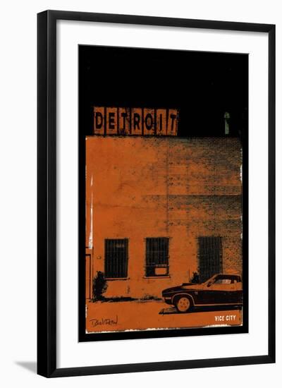 Vice City Detroit- Red-Pascal Normand-Framed Art Print