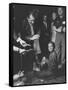 Vice President Richard M. Nixon Getting His Shoes Shined at the GOP Convention-Hank Walker-Framed Stretched Canvas