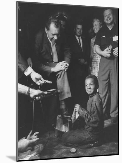 Vice President Richard M. Nixon Getting His Shoes Shined at the GOP Convention-Hank Walker-Mounted Photographic Print