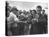 Vice President Richard M. Nixon with His Wife Greeting People-Hank Walker-Stretched Canvas