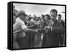 Vice President Richard M. Nixon with His Wife Greeting People-Hank Walker-Framed Stretched Canvas