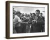 Vice President Richard M. Nixon with His Wife Greeting People-Hank Walker-Framed Photographic Print