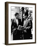 Vice-President Richard Nixon and Senator John Kennedy at Chicago's Midway Airport-null-Framed Photo