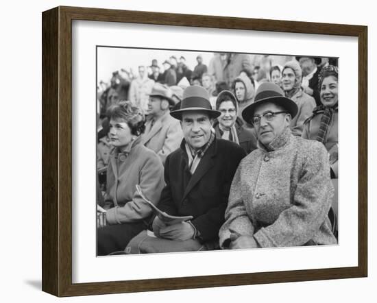 Vice President Richard Nixon with Football Coach Vince Lombardi-null-Framed Photo