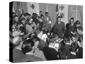 Vice President Richard Nixon with Reporters on Nov-null-Stretched Canvas