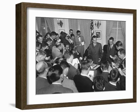 Vice President Richard Nixon with Reporters on Nov-null-Framed Photo