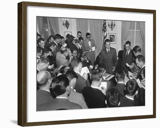 Vice President Richard Nixon with Reporters on Nov-null-Framed Photo