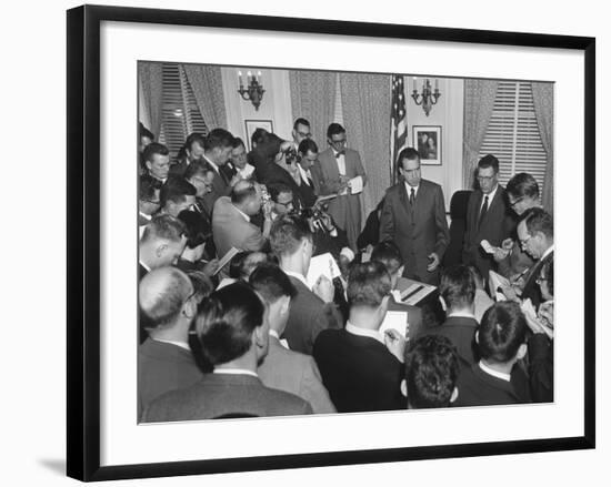 Vice President Richard Nixon with Reporters on Nov-null-Framed Photo