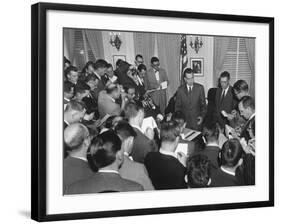 Vice President Richard Nixon with Reporters on Nov-null-Framed Photo