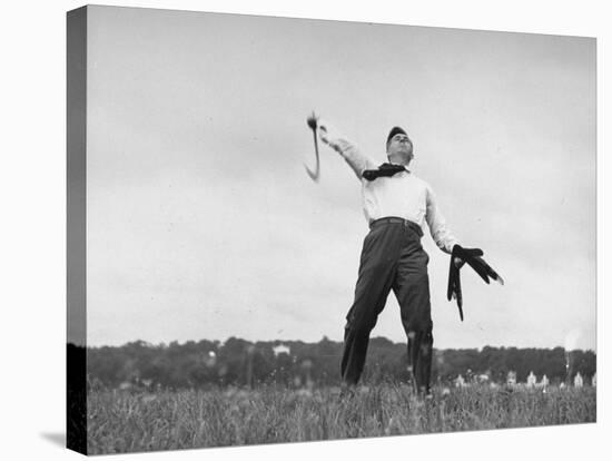 Vice Presidential Candidate Henry A. Wallace, Throwing a Boomerang in a Field-Thomas D^ Mcavoy-Stretched Canvas