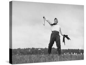 Vice Presidential Candidate Henry A. Wallace, Throwing a Boomerang in a Field-Thomas D^ Mcavoy-Stretched Canvas