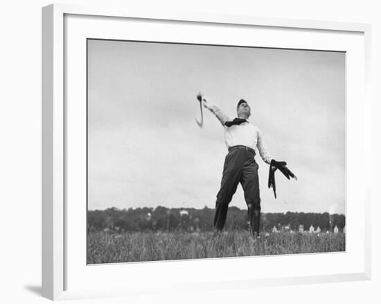 Vice Presidential Candidate Henry A. Wallace, Throwing a Boomerang in a Field-Thomas D^ Mcavoy-Framed Premium Photographic Print