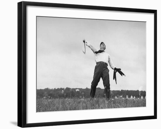 Vice Presidential Candidate Henry A. Wallace, Throwing a Boomerang in a Field-Thomas D^ Mcavoy-Framed Premium Photographic Print