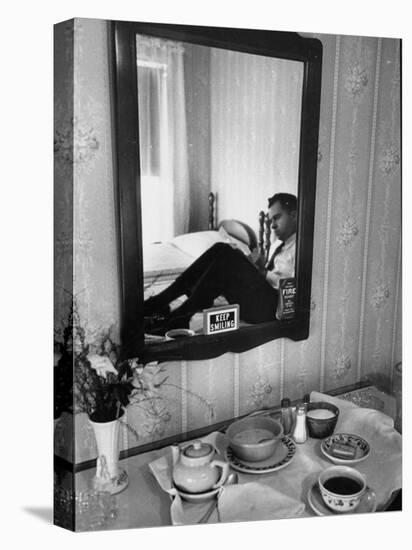 Vice Presidential Candidate Richard M. Nixon Eating Breakfast in His Hotel Room-Cornell Capa-Stretched Canvas