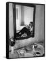 Vice Presidential Candidate Richard M. Nixon Eating Breakfast in His Hotel Room-Cornell Capa-Framed Stretched Canvas