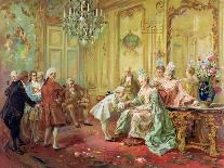 The Presentation of the Young Mozart to Mme De Pompadour at Versailles in 1763-Vicente De Paredes-Framed Stretched Canvas